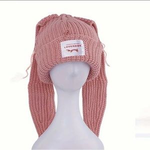 Cute Bunny Beanie With Ears Lover Boy